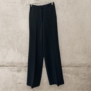 Topshop Black High Waist Full Leg Trousers, Black, Zip Front, Side Pockets, Sz 2